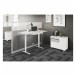 Centro 6451-2 Lift Standing Desk Smooth Satin White / Grey Glass LS 6