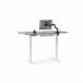 Centro 6452-2 Lift Standing Desk Smooth Satin White / Grey Glass LS 4
