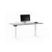 Centro 6452-2 Lift Standing Desk Smooth Satin White / Grey Glass LS 5