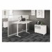 Centro 6452-2 Lift Standing Desk Smooth Satin White / Grey Glass LS 6