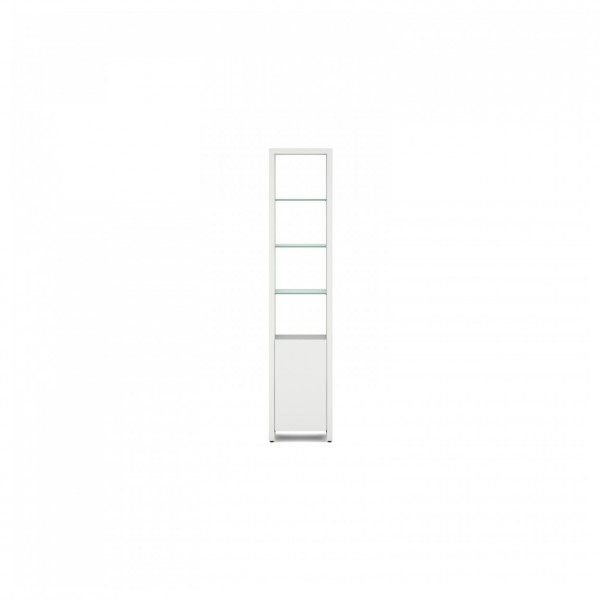 Linea 5801 Satin White Single Width Bookshelf Unit