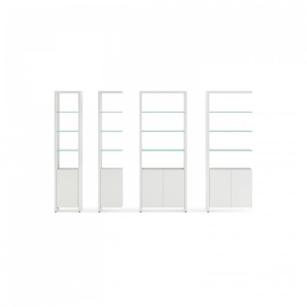 Linea 5801 Satin White Single Width Bookshelf Unit