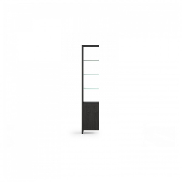 Linea 5801A Charcoal Stained Ash Single Width Bookshelf Add On