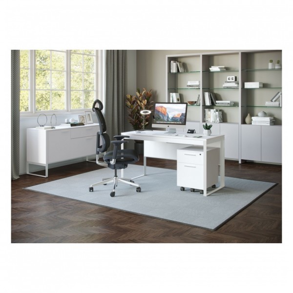 Linea 5802A Satin White Double Width Bookshelf Add On