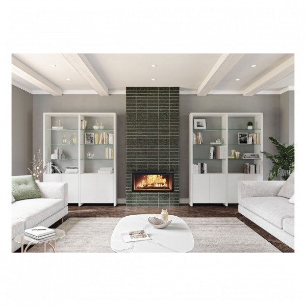 Linea 5802A Satin White Double Width Bookshelf Add On