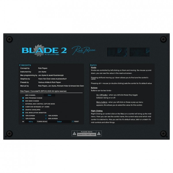 Rob Papen Blade-2 - Rear Panel