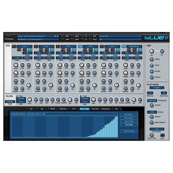 Rob Papen Blue Synthesizer Plugin - Mod Matrix Scales