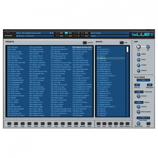 Blue-2 Synthesizer Plugin - Bank Manager