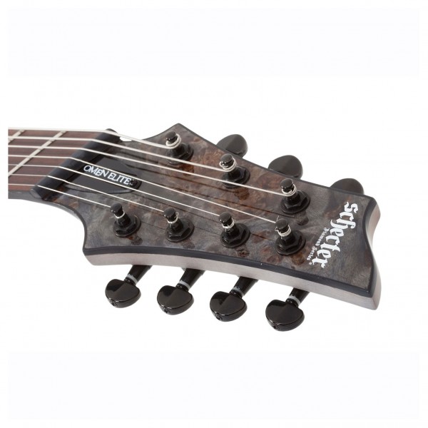 Schecter Omen Elite-7 MS, Charcoal headstock