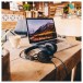 Audio Technica ATH-M60x Professional Monitor Headphones, Black - with laptop