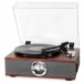 Victrola Park Avenue 5-in-1 Record Player, Brown - Angled