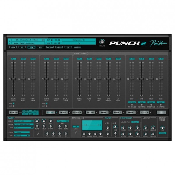 Punch-2 Virtual Drum Machine - Easy Screen