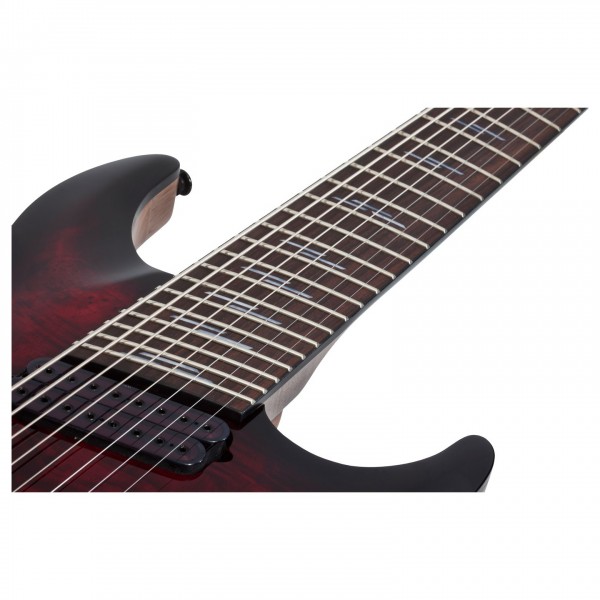 Schecter Omen Elite-8 MS, Black Cherry Burst fretboard