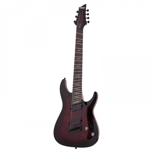Schecter Omen Elite-7 MS, Black Cherry Burst upright