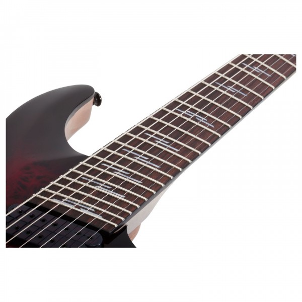 Schecter Omen Elite-7 MS, Black Cherry Burst fretboard