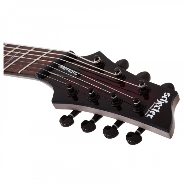 Schecter Omen Elite-7 MS, Black Cherry Burst headstock