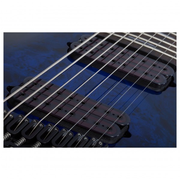 Schecter-Omen-Elite-8-MS,-See-Thru-Blue-Burst-pickups