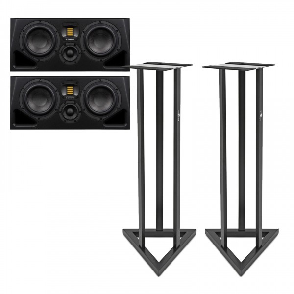 Adam Audio A77H Active Studio Monitors, Includes Stands - Full Bundle