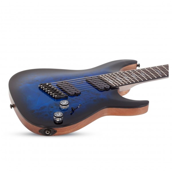 Schecter-Omen-Elite-7-MS,-See-Thru-Blue-Burst-body