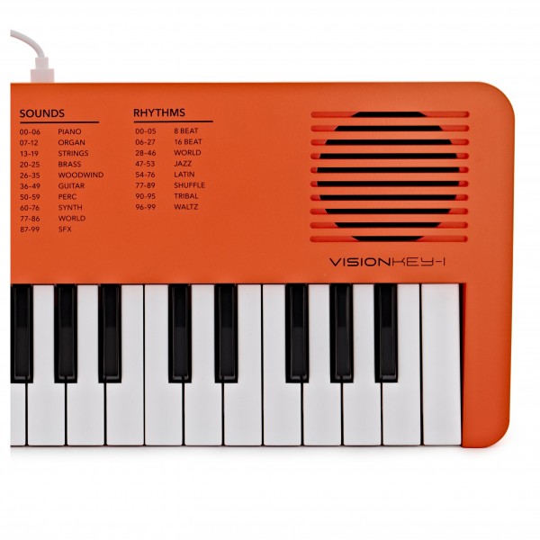 VISIONKEY-1 37 Key Mini Keyboard by Gear4music, Orange - Starter Pack