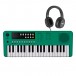VISIONKEY-1 Tragbares Mini-Keyboard mit 37 Tasten, Grün, mit Kopfhörer