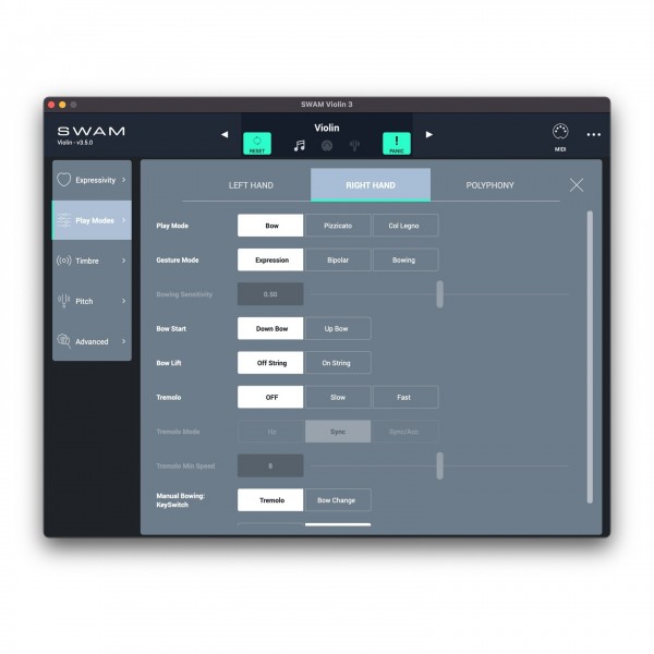 SWAM Violin v3 - Play Modes