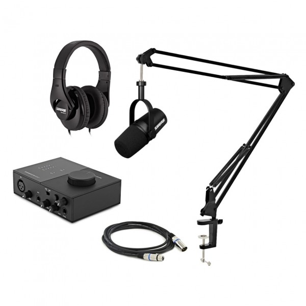 Shure MV7X XLR Podcast Microphone with Studio Arm and Cable - BoM