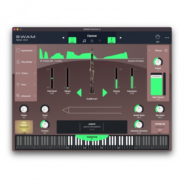 SWAM Clarinets v3 - GUI (Graphical User Interface)