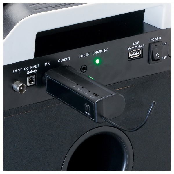 Lenco MCW-020 2 Wireless Mics with Portable Receiver - Receiver, Connected