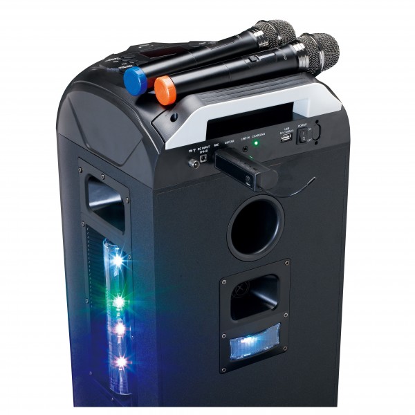 Lenco MCW-020 2 Wireless Mics with Portable Receiver - Microphones and Speaker