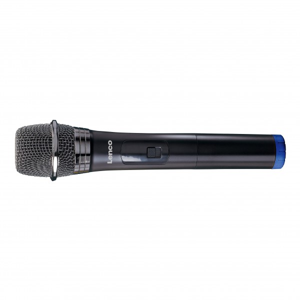 Lenco MCW-020 2 Wireless Mics with Portable Receiver - Blue Microphone, Horizontal