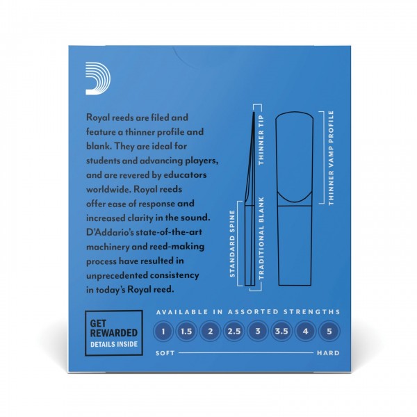 Royal by D'Addario Eb Clarinet Reeds - Back
