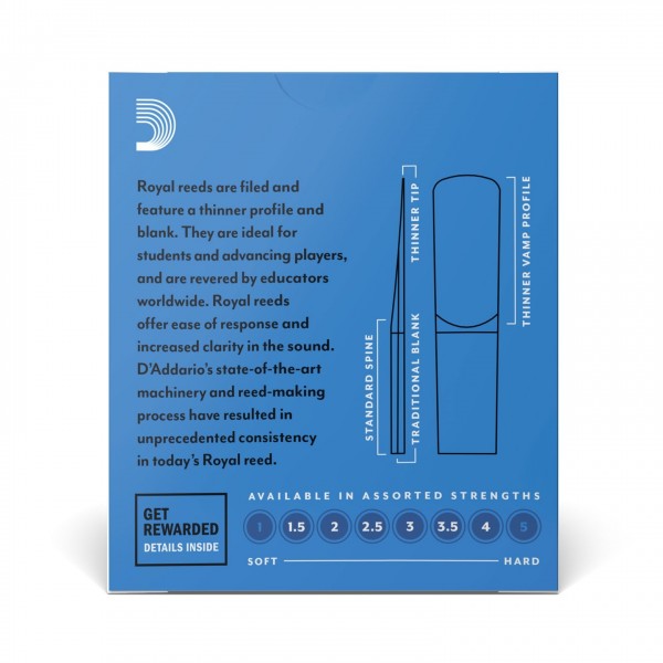Royal by D'Addario Alto Clarinet Reeds - Back
