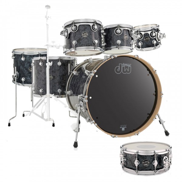 DW Drums Performance Series 7 Piece Shell Pack w/Snare, Black Diamond