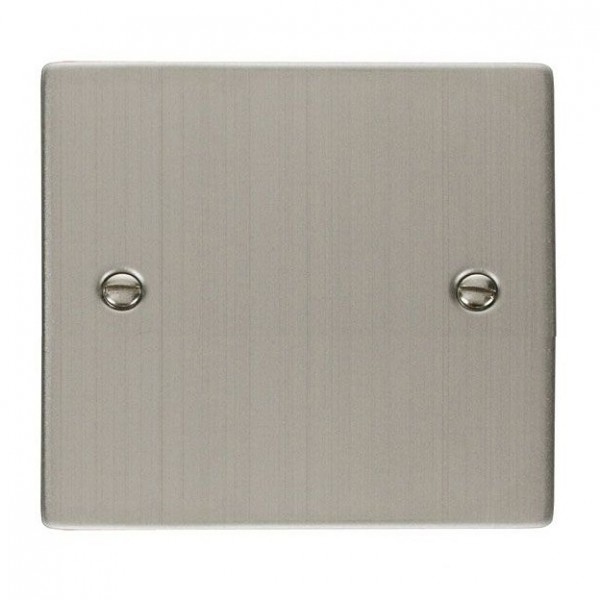 Click Deco Stainless Steel 1 Gang Blank Plate