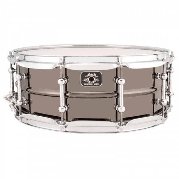 Ludwig Universal 14'' x 5.5'' Black Brass Snare Drum, Chrome Hardware