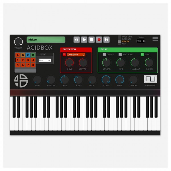 AcidBox v2 Bass Line Synthesizer - Dark Theme 2