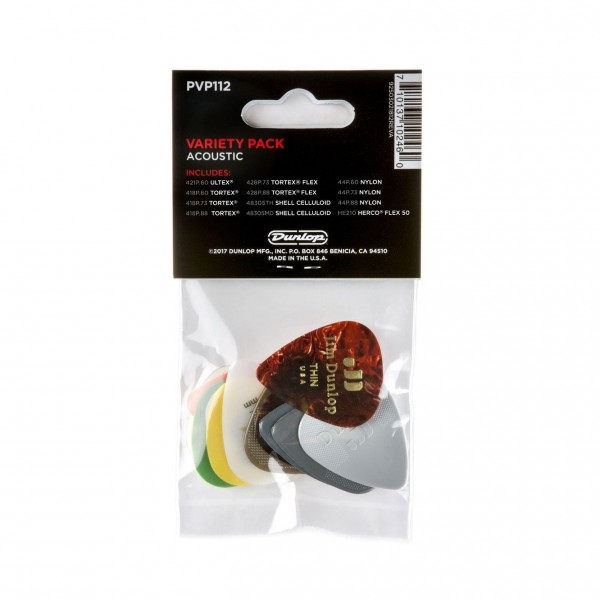 Dunlop Picks Variety Acoustic, Pack 12 BACK