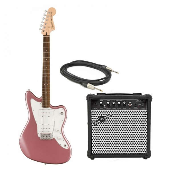 Squier Affinity Jazzmaster, Burgundy Mist & 15W Guitar Amp Bundle