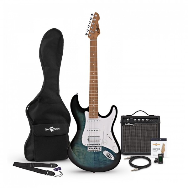 LA Select Electric Guitar HSS + Amp Pack, Denim Burst