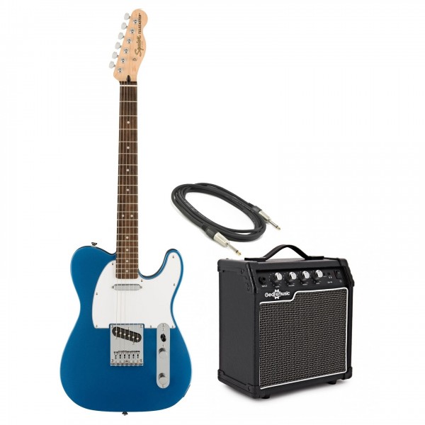 Squier Affinity Telecaster, Lake Placid Blue & 10W Guitar Amp Pack