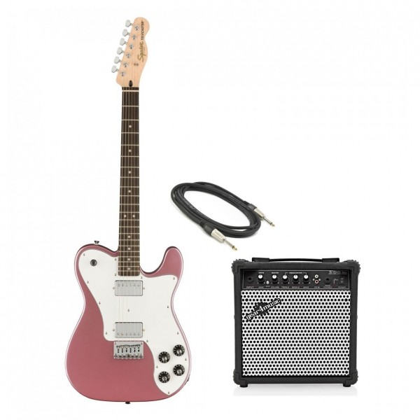 Squier Affinity Telecaster Deluxe, Burgundy Mist & 15W Amp Pack