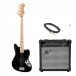 Squier Affinity Jaguar Bass H, Black & 15W Bass Amp Pack