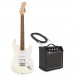 Squier Bullet Stratocaster HSS Hard Tail, Arctic White & 10W Amp Pack