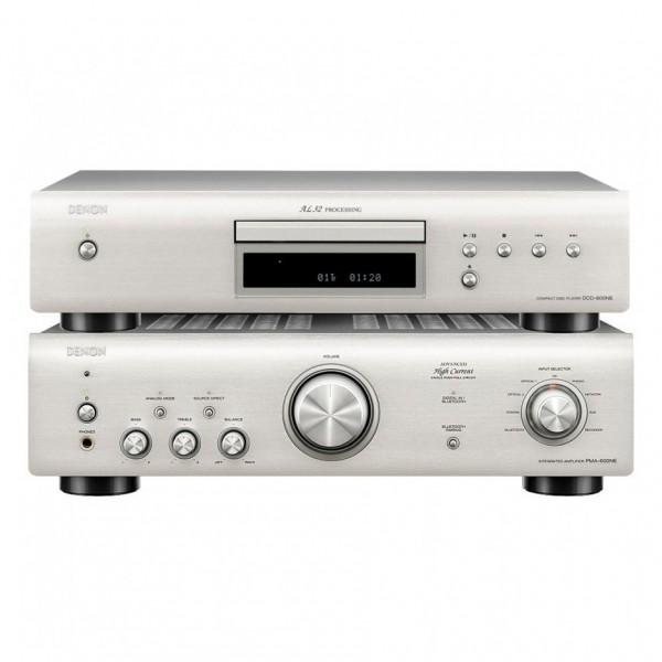 Denon PMA-600NE Amp & DCD-600NE CD Player, Silver Hi-Fi Package