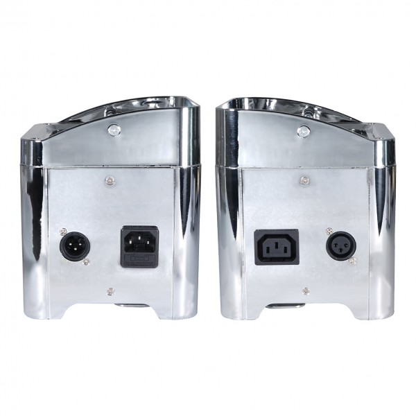 Equinox Colour Raider Lithium Battery Uplighter Pack, Chrome - Left and Right