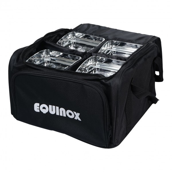 Equinox Colour Raider Lithium Battery Uplighter Pack, Chrome - Bag, Filled