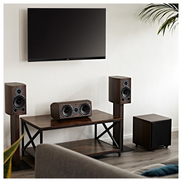 Wharfedale Diamond SW-150 Walnut Subwoofer Lifestyle View