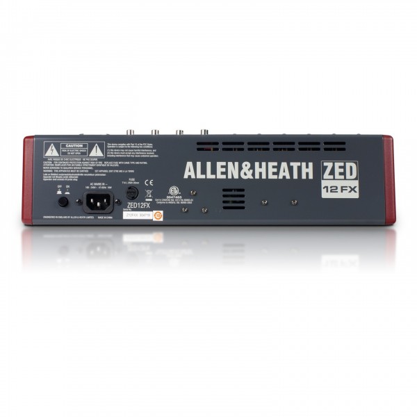 Allen and Heath ZED-12FX USB Compact Stereo Mixer - Back