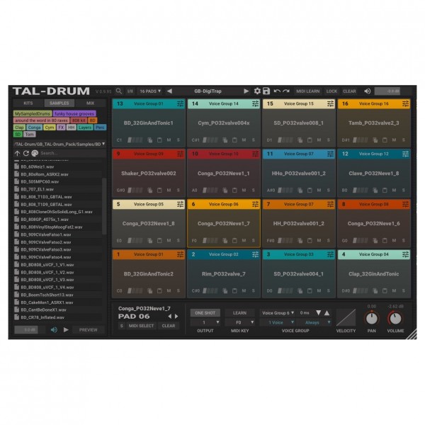 TAL Drum Sampler Plugin - Drum Pad